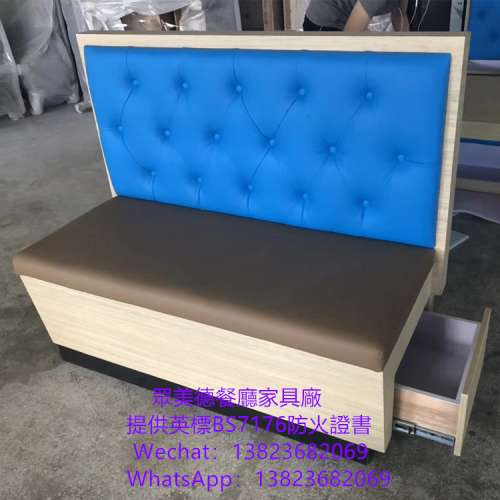茶餐廳卡位梳化訂造,防火阻燃卡位梳化,儲物櫃沙發訂製,茶餐料理店卡位沙發座椅訂造,...