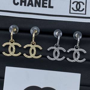 Chanel雙C款LOGO百搭款耳釘耳環