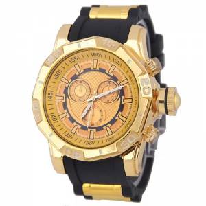 24年爆款時尚運動大錶盤SHHORS1502手錶合金金色手錶旋轉手錶