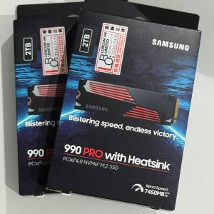 *急放* Samsung 990 PRO with Heatsink 2TB  PCIe 4.0 NVME M2 SSD x2