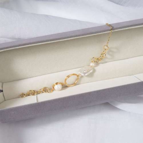 复古手链高级感巴洛克天然珍珠手镯