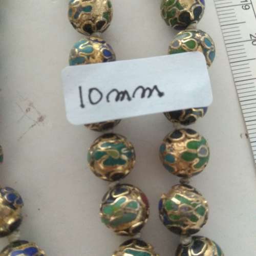 中國工藝品景泰藍頸鏈 ，10/12mm 約24寸，古舊北京工存貨。每條250元，一手4條共售6...