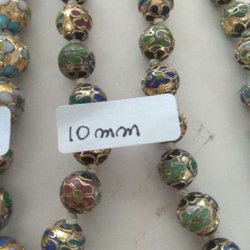 中國工藝品景泰藍頸鏈 ，10/12mm 約24寸，古舊北京工存貨。每條250元，一手4條共售6...