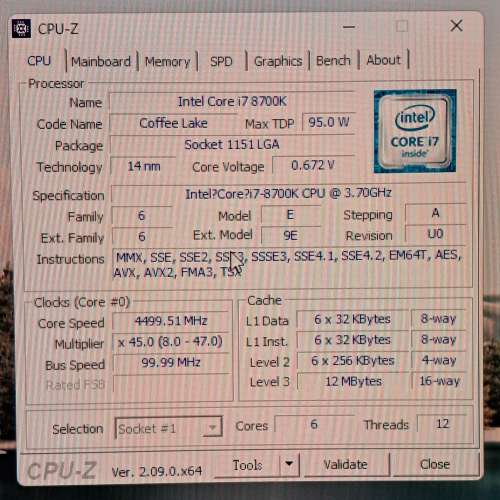 intel  8700k