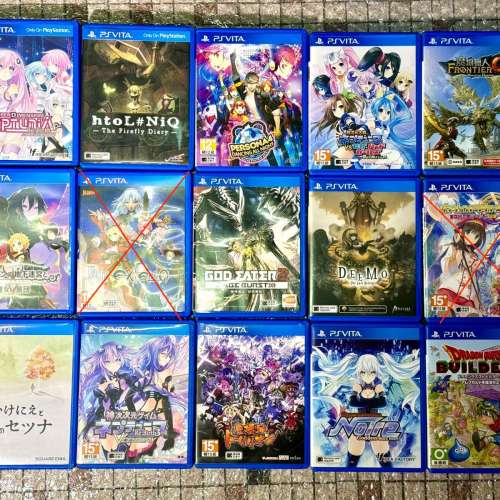 PS Vita遊戲 $90/隻 (不議價，多要者將優先回覆及交易，紅X代表已留/售）