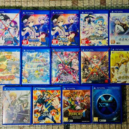 PS Vita遊戲 $90/隻 (不議價，多要者將優先回覆及交易，紅X代表已留/售）