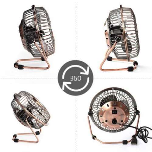 全新 古銅色 USB 4吋 迷你 電風扇
