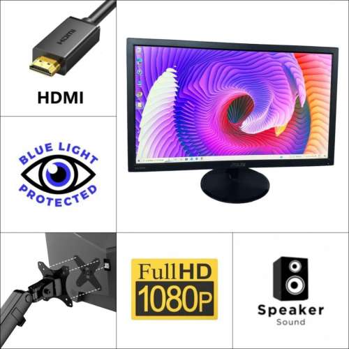 24" ASUS VP247｜1080P 60Hz【🔊有喇叭｜✔可掛牆｜👀 不閃屏 低藍光】😀實物圖 ✨...