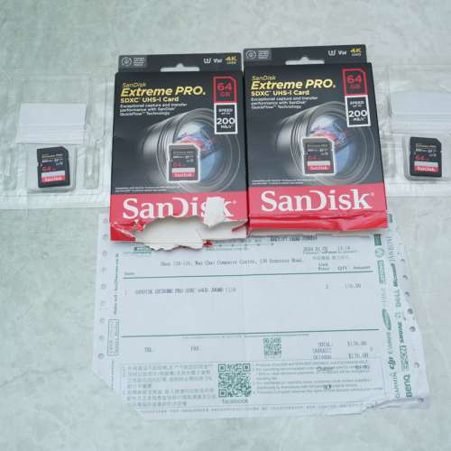 兩張 SanDisk 64GB EXTREME PRO SDXC UHS-I