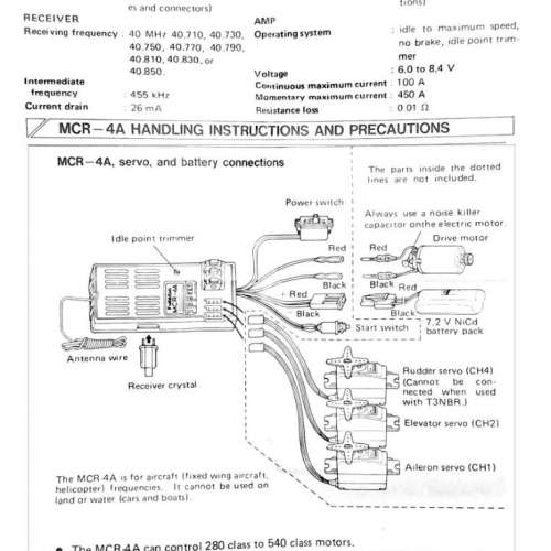 日本Futaba R/C Receiver with Speed Controller MCR 4A with FET Linear AMP