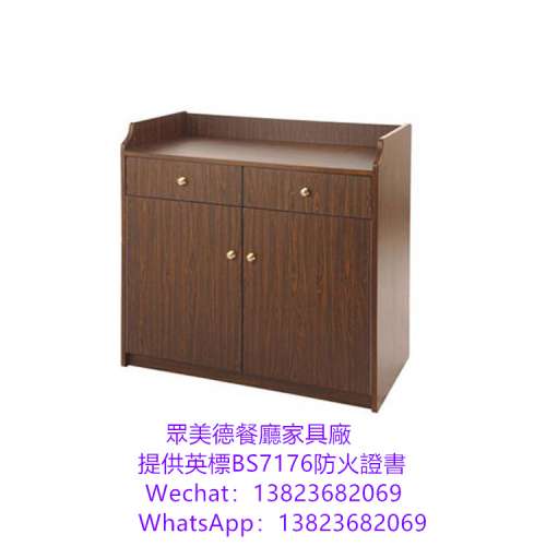 防火板餐邊櫃訂製,港式餐廳茶水櫃訂做,木紋膠板碗碟櫃儲物櫃餐廳櫃子訂造廠家