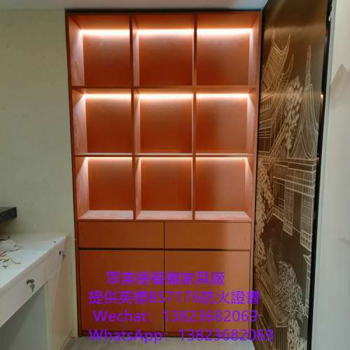 長條靠墻餐邊櫃訂製,出餐口備餐櫃訂做,防火板櫃子訂造,港式餐廳茶水櫃訂製廠家