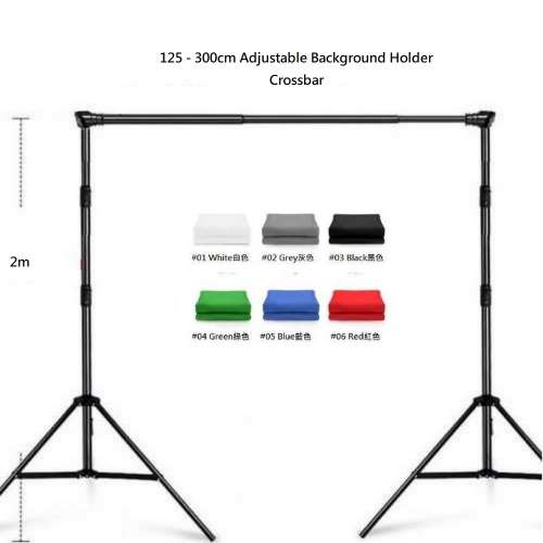 2m(H) X 3m(W) Portable Adjustable Studio Support Stand With 3M Backdrop伸縮橫...