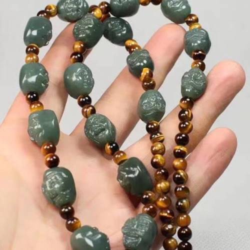 和田玉十八罗汉玉项链新疆和田青玉吊坠挂绳男士女士玉石链子挂件