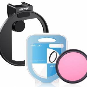 RISE(UK) PINK Color Effect Filter  With Neewer 67mm Phone Filter Mount 濾鏡連...