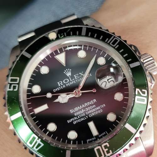 玩具 Rolex 紀念版 綠圈黑水鬼MARK 1平頭4 16610LV  40mm  不鏽鋼90％ new