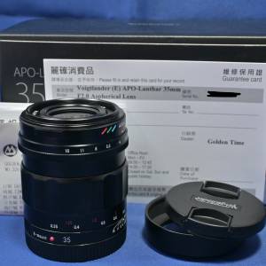 全新一樣 行貨長保 Voigtlander 35mm F2 APO For Sony FE 靚成像 APO塗層 手動鏡 ...