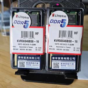 全新未拆 Kingston notebook RAM 5600  32GB