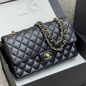 CHANEL classic flabag A01112 經典 11.12 包款 小羊皮及金色金屬黑色