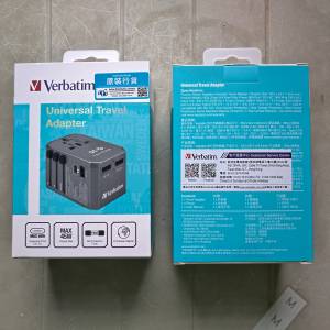 全新未開 Verbatim Universal Travel Adapter 4 Ports 45W PD & QC 通用旅行適配器...