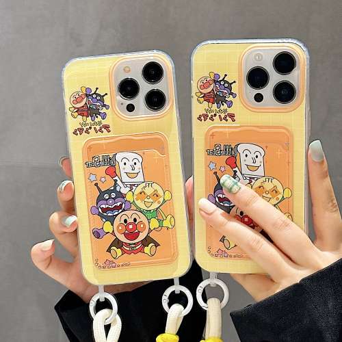 全新現貨 可愛麵包超人款式 卡包掛繩款 iPhone12~iPhone15promax都有 免費順豐智能...