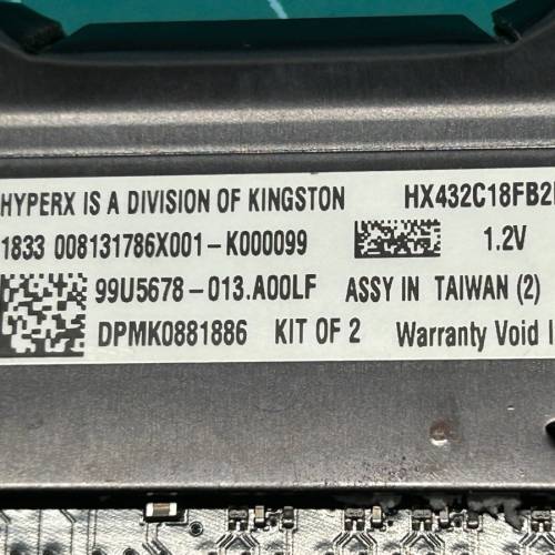 $80 Kingston Fury HyperX ddr4 3200 8gb