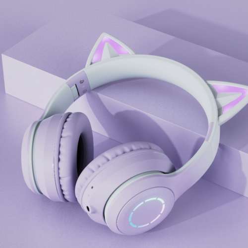 Fingertime BT029C 無線藍牙 發光漸變貓耳朵 HIFI音質 潮流穿搭 男女通用 頭戴式 被...