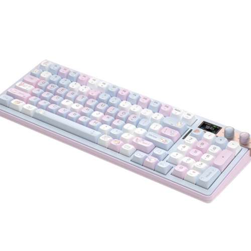 FOPATO H98無線機械鍵盤 三模熱拔插 遊戲辦公鍵盤Gasket結構 暮山紫軸 夏日晴空