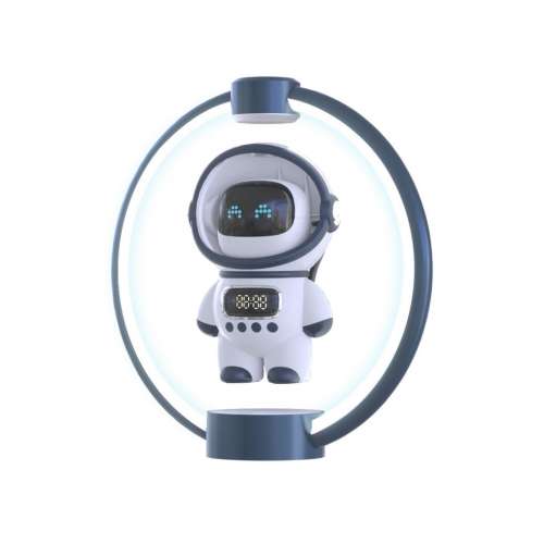 MGWK AI智能音箱磁懸浮宇航員凌空懸浮LED氛圍燈無極調光語音助手調頻模式鬧鐘設定