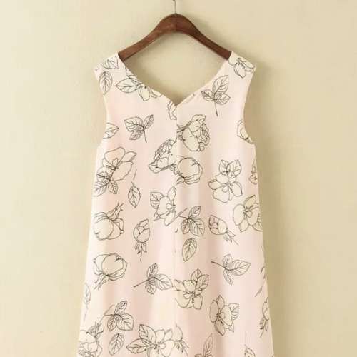 Floral print sleeveless dress