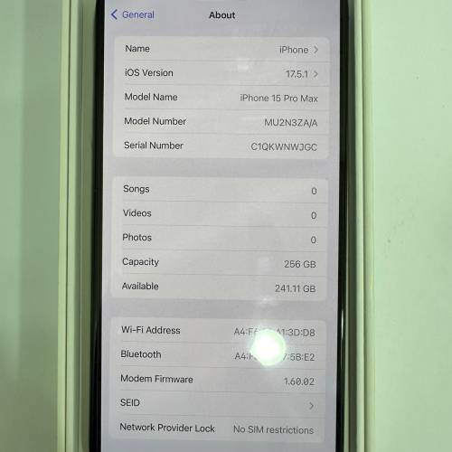 iPhone 15 pro max 256gb 黑色