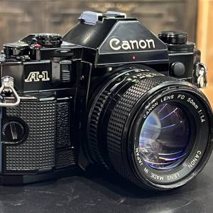 Canon A1 Black w/ FD 50mm F1.4 Lens