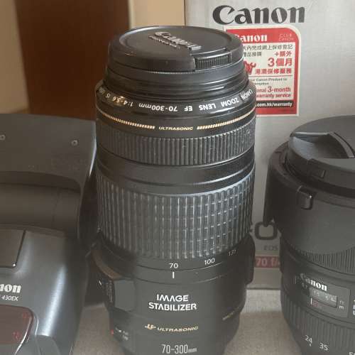 Canon 6D kit set, Canon zoom lens 70-300mm USM, Canon speedlite 430EX