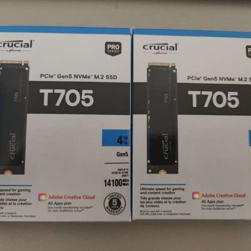 🌟包順豐 最快SSD🌟Crucial 美光 T705 4TB M.2 PCIe Gen5 NVMe SSD 固態硬碟 速度...