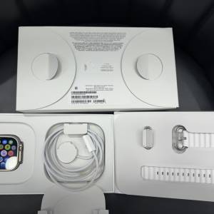 95%New Apple Watch Ultra 49MM (LTE版) 銀色白色錶帶 香港行貨 全套有盒有配件 電...