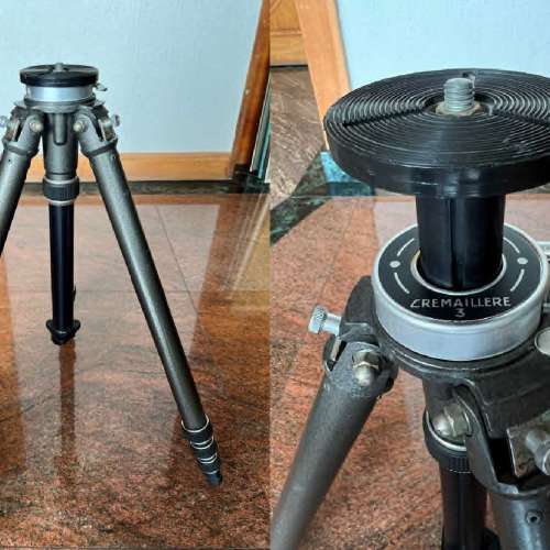 Used 90%New GITZO BREVETE SGDG CREMAILLERE 3  鋁三腳架 +手攪中心桿, 只用過幾次...