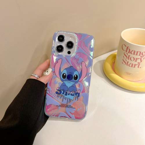 全新現貨 多表情史迪仔款式 全包半透鐳射底款 iPhone12~iPhone15promax都有 免費順...