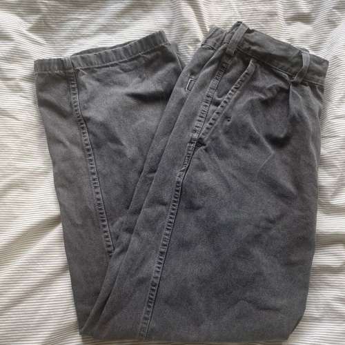 新淨全正常 GU jeans grey 寬鬆水洗灰 牛仔褲 trousers size 31 inches waist pants