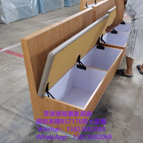翻蓋儲物梳化咕臣訂製,茶餐西餐廳沙發訂做,防火皮革卡坐沙發梳化倉訂造,眾美德餐廳...