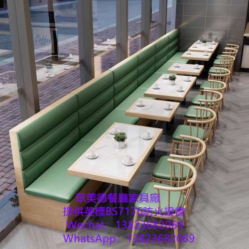 長條梳化咕臣訂製,岩板實木封邊餐檯訂做,實木餐枱椅訂造廠商,港式西餐廳茶餐廳餐桌...