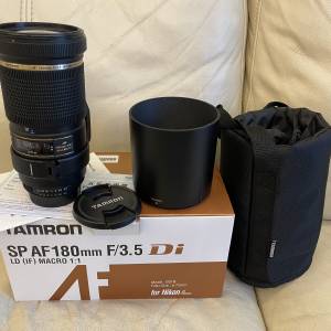 Tamron SP AF 180mm F3.5 macro (Nikon) 98% New
