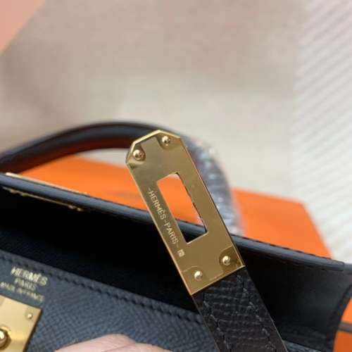 HERMES Kelly爆款 25cm 黑色/金扣高級進口Epsom皮 經典百搭