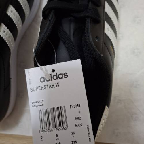 全新 有吊牌 Adidas Originals Super Star 女裝 黑色 運動鞋