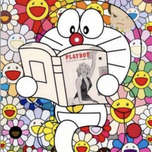 一對 叮噹 多啦A夢 奈良美智 DEATH NYC 村上隆 DORAEMON 看 Play Boy 貪錢 30*20cm ...