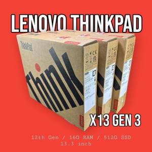 全新盒裝｜Lenovo Thinkpad X13 Gen 3 ( i7-1260P, 16GB RAM, 512GB SSD, 13.3吋)【...