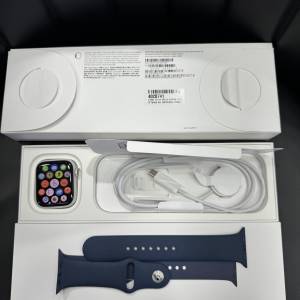 99%New Apple Watch S9 45MM (LTE版) 銀色 蘋果保養到2024年10月13日 全套有盒有配...