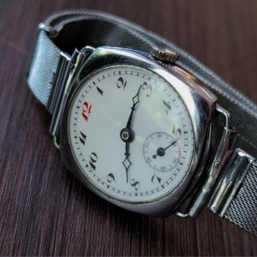 Vintage 一戰紅12瓷盤軍事用上鏈錶