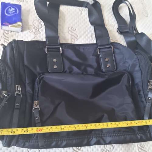 全新黑色多口袋 大容量防水休閒包 手提包 單肩包 斜挎包 旅行包 側背袋 環保袋 購...