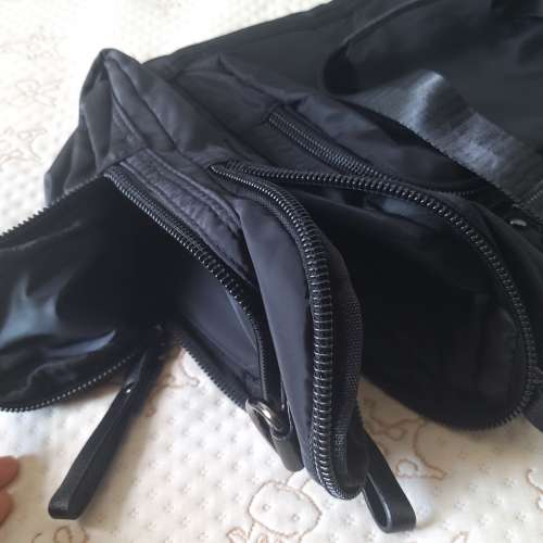 全新黑色多口袋 大容量防水休閒包 手提包 單肩包 斜挎包 旅行包 側背袋 環保袋 購...