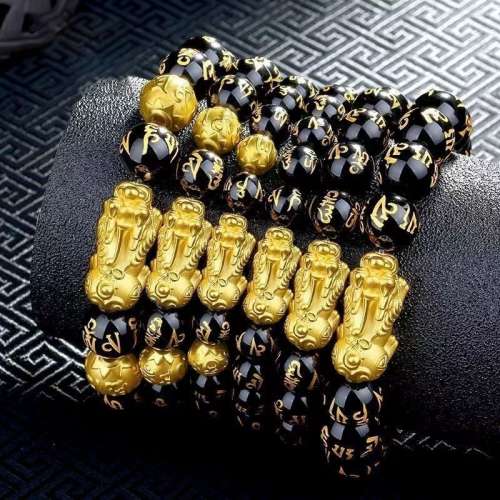 貔貅999純金包銀手鍊女黃金色足金足銀轉運招財手飾中國風手環不掉色